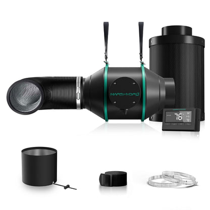 Mars Hydro 4" Inline Duct Fan and Carbon Filter Combo with Temperature and Humidity Controller - Midwest Grow LLC