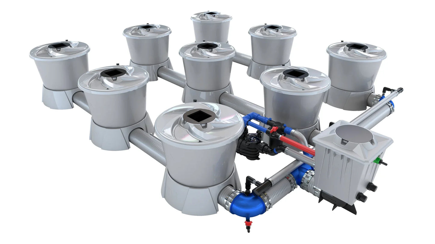 ALIEN Hydroponics V-SYSTEM 9 Pot 3 Row Kit - Midwest Grow LLC