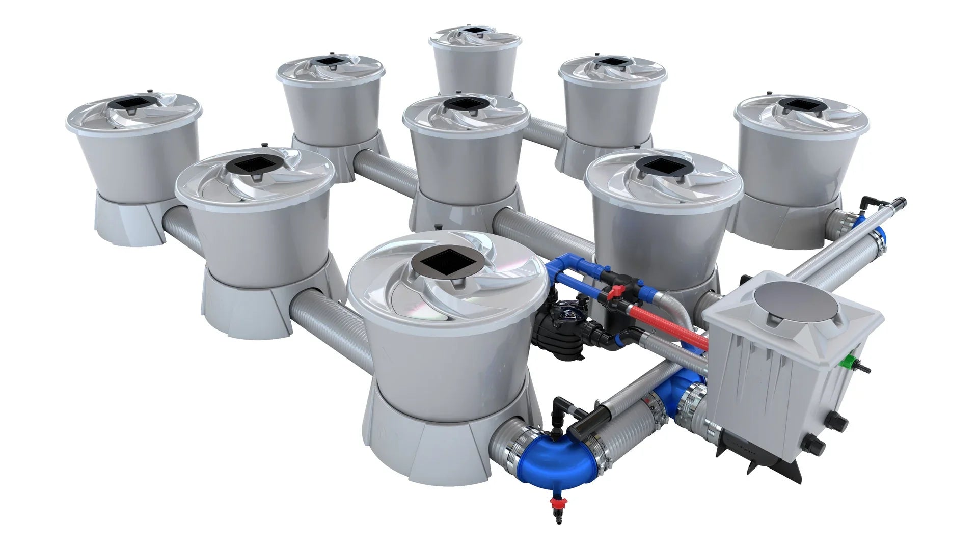 ALIEN Hydroponics V-SYSTEM 9 Pot 3 Row Kit - Midwest Grow LLC