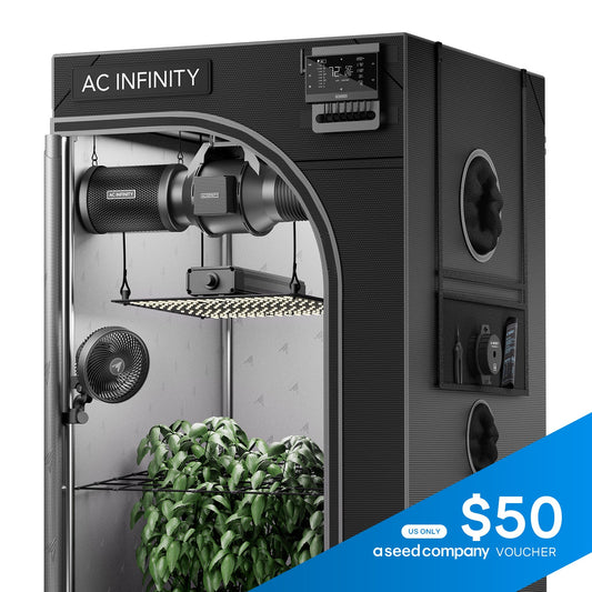 AC Infinity Advance Grow Tent System 2x2 Compact Kit, Integrated Smart Controls, and Full Spectrum LED Grow Light - Midwest Grow LLC