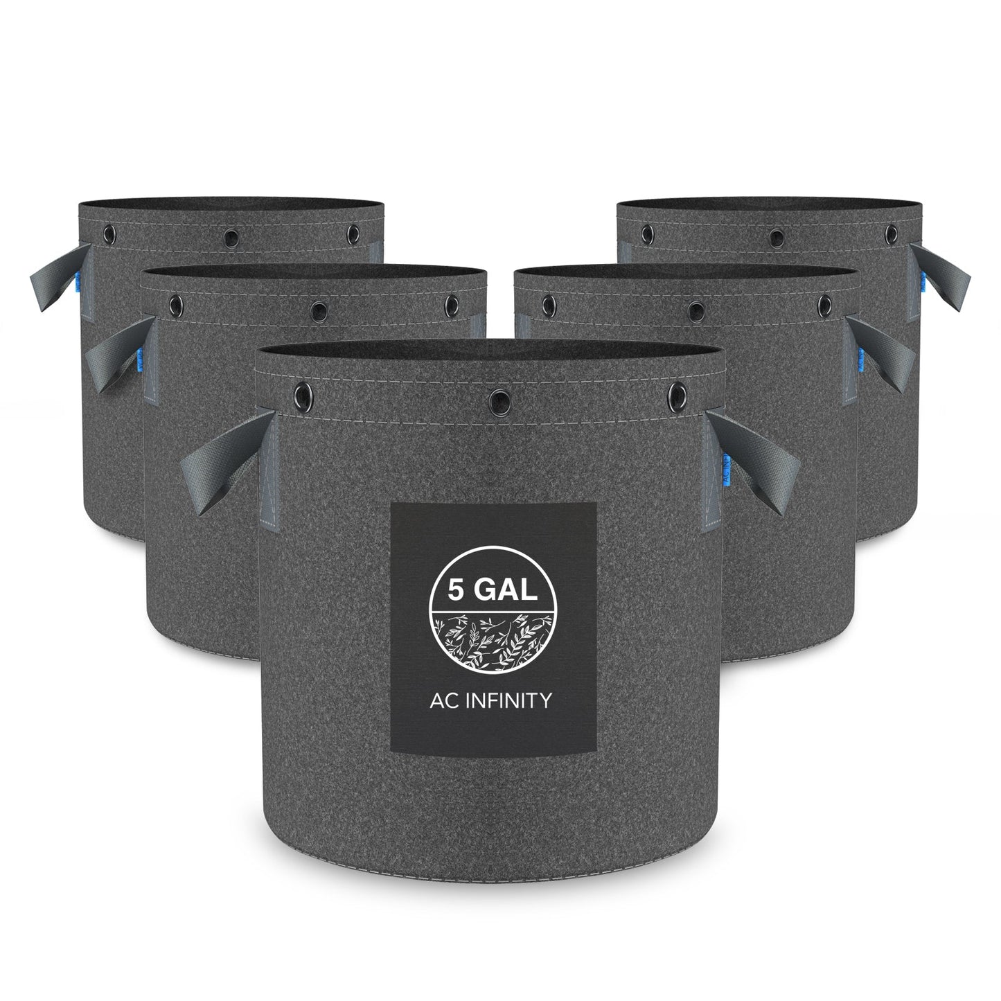 AC Infinity Heavy Duty Fabric Pots, 5 Gallon, 5-Pack - Midwest Grow LLC