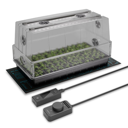 AC Infinity Humidity Dome, Germination Kit with Seedling Mat and LED Grow Light Bars, 6x12 Cell Tray - Midwest Grow LLC