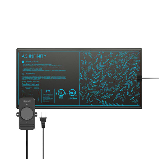AC Infinity SUNCORE S3, Seedling Heat Mat with Heat Controller, IP-67 Waterproof, 10" x 20.75" - Midwest Grow LLC