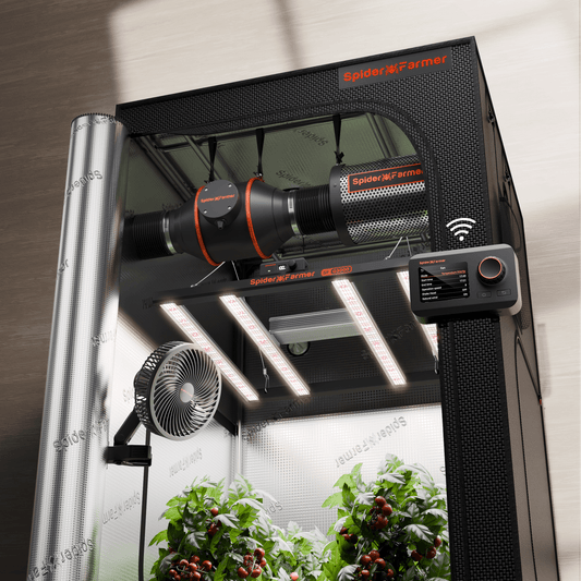 Spider Farmer G3000 LED Grow Light + 3' x 3' Grow Tent + 4" Inline Fan Combo with Temperature and Humidity Controller + 6" Clip Fan - Midwest Grow LLC
