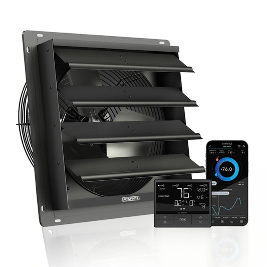 AC Infinity AIRLIFT T14, Shutter Exhaust Ventilation Fan 14", Temperature Humidity Controller