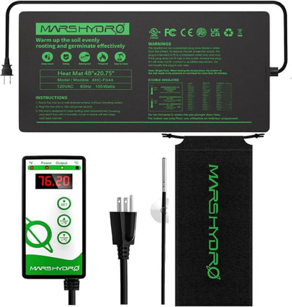 Mars Hydro 48" x 20.75" Seedling Heat Mat and Digital Thermostat Combo - Midwest Grow LLC