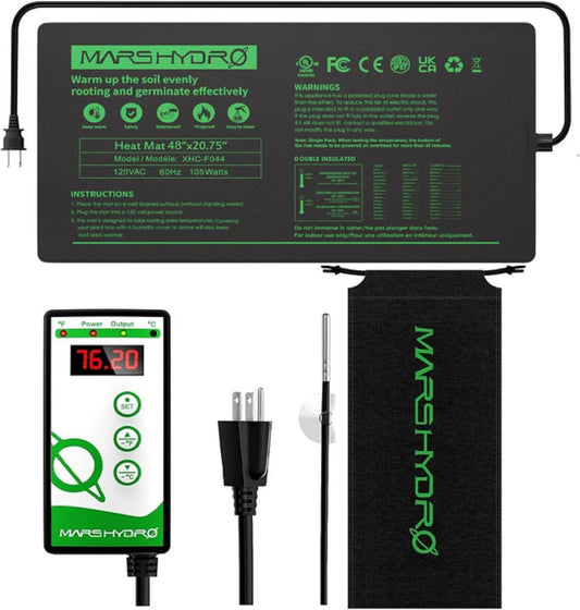 Mars Hydro 48" x 20.75" Seedling Heat Mat and Digital Thermostat Combo - Midwest Grow LLC