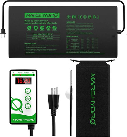 Mars Hydro 10'' x 20.75'' Seedling Heat Mat and Digital Thermostat Combo - Midwest Grow LLC