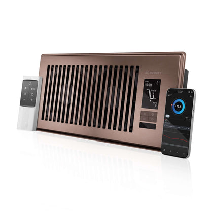 AC Infinity AIRTAP T4, Quiet Register Booster Fan System, Brown Bronze, for 4" x 10" Registers - Midwest Grow LLC