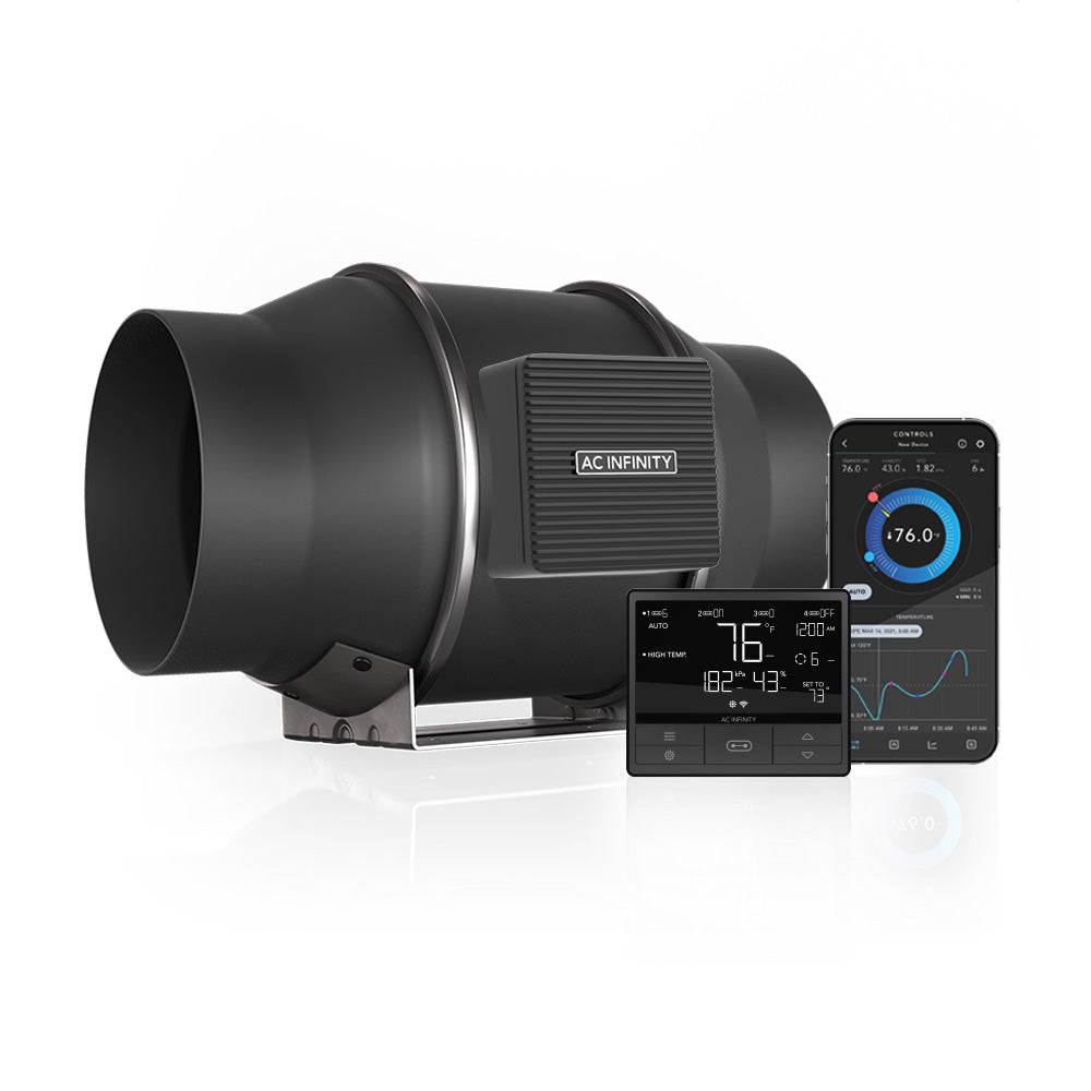 AC Infinity CLOUDLINE T6, Quiet Inline Duct Fan System with Temperature and Humidity Controller, 6-Inch - Midwest Grow LLC