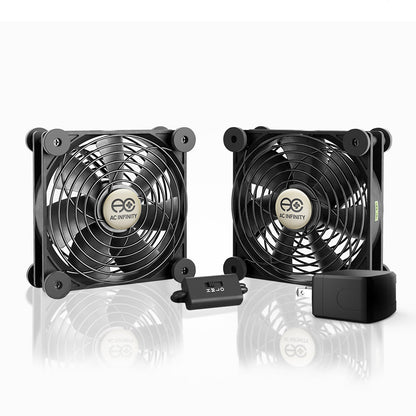 AC Infinity MULTIFAN S7-P, Quiet AC-Powered Cooling Fan, Dual 120mm - Midwest Grow LLC