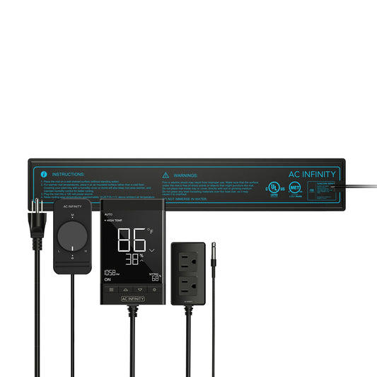 AC Infinity SUNCORE T1, Seedling Heat Mat, Digital Thermostat with Heat Controller, 3" x 20" - Midwest Grow LLC