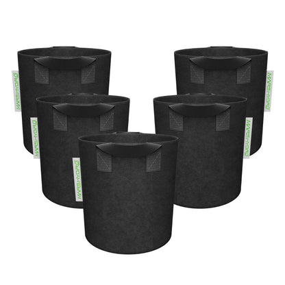 Mars Hydro 5 Gallon Black Fabric Grow Bag with Handles - 5-Pack - Midwest Grow LLC