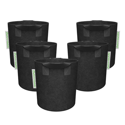 Mars Hydro 5 Gallon Black Fabric Grow Bag with Handles - 5-Pack - Midwest Grow LLC