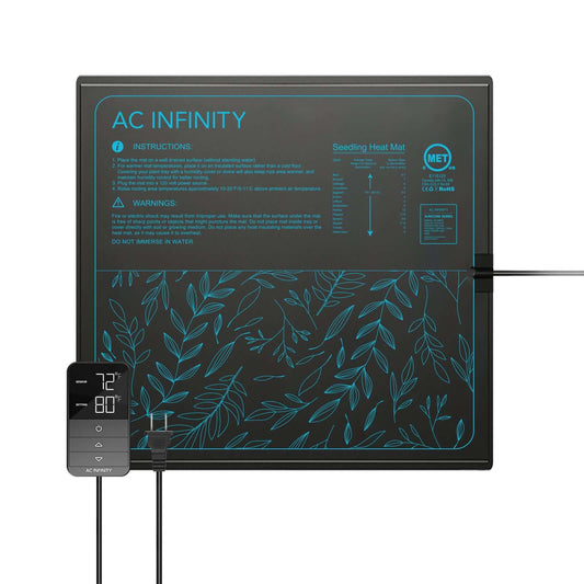 AC Infinity SUNCORE H5, Seedling Heat Mat with Heat Controller, IP-67 Waterproof, 20" x 20.75" - Midwest Grow LLC