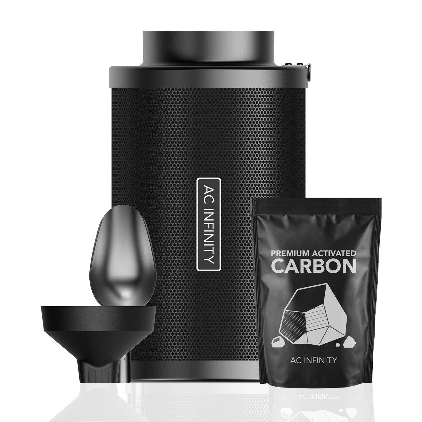 AC Infinity Refillable Carbon Filter Kit, with Charcoal Refill, 6-Inch