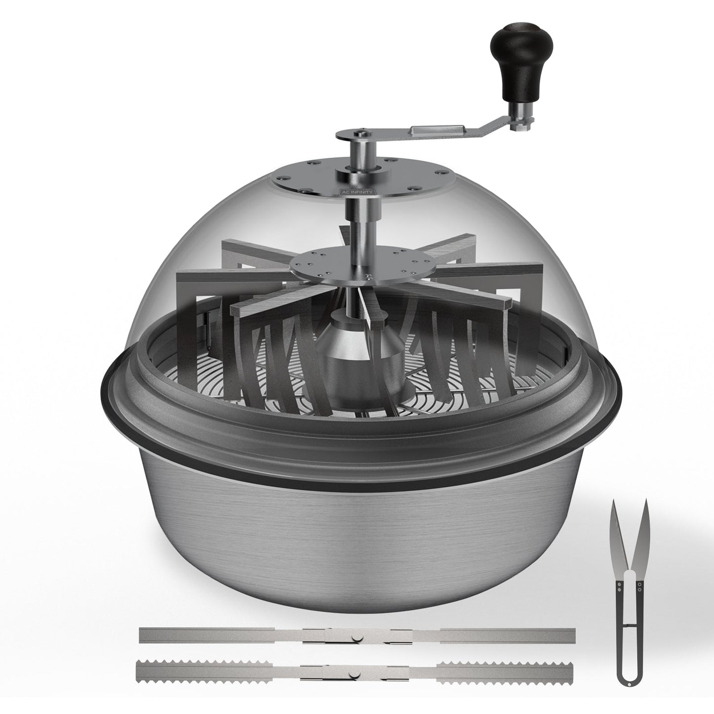 AC Infinity Bud Bowl Trimmer, Twist Spin Cut with Clear Visibility Dome, 19-Inch - Midwest Grow LLC