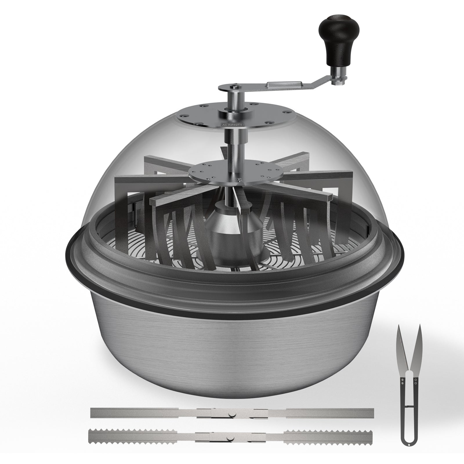 AC Infinity Bud Bowl Trimmer, Twist Spin Cut with Clear Visibility Dome, 19-Inch - Midwest Grow LLC