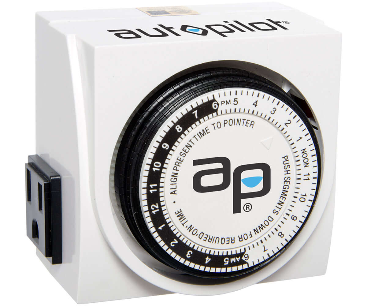 Autopilot Dual-Outlet Analog Grounded Timer, 1725W, 15A, 24 Hour