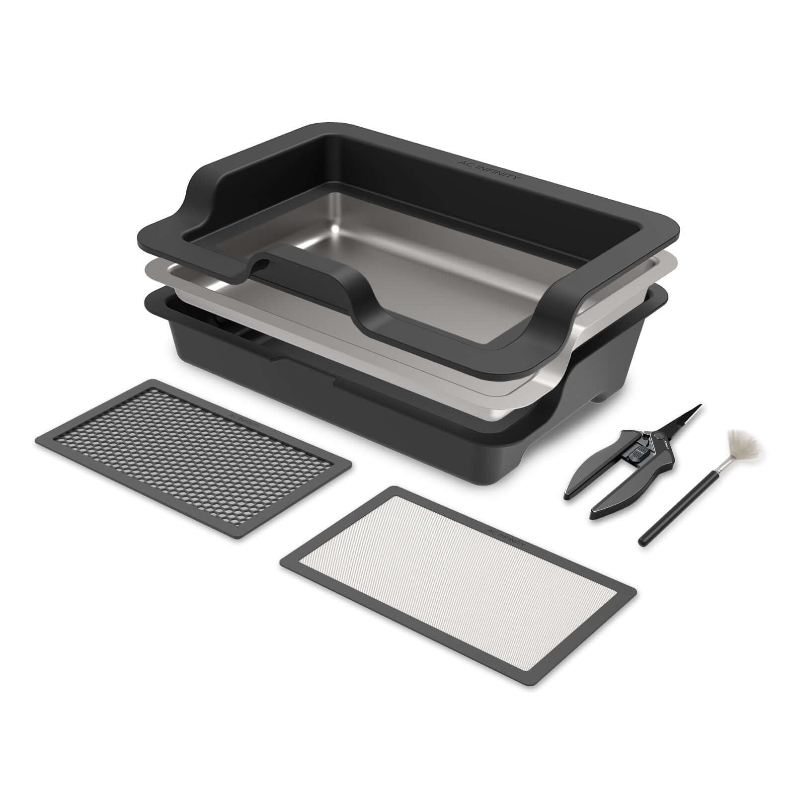 AC Infinity Large Trim Tray System, 3-Tray & 2-Screen Kit, Interchangeable and Ergonomic Design - Midwest Grow LLC