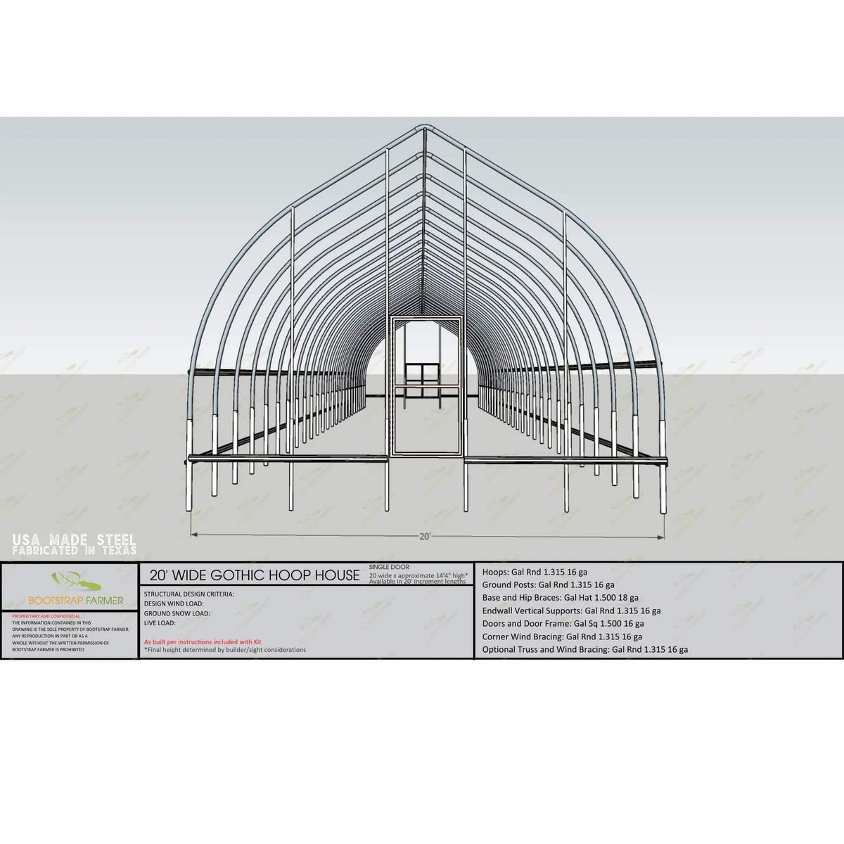 Gothic All-Metal High Tunnel Kit