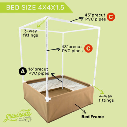 Grassroots Complete Kit Living Soil Fabric Bed - Midwest Grow LLC