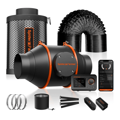 Spider Farmer G3000 LED Grow Light + 3' x 3' Grow Tent + 4" Inline Fan Combo with Temperature and Humidity Controller + 6" Clip Fan - Midwest Grow LLC