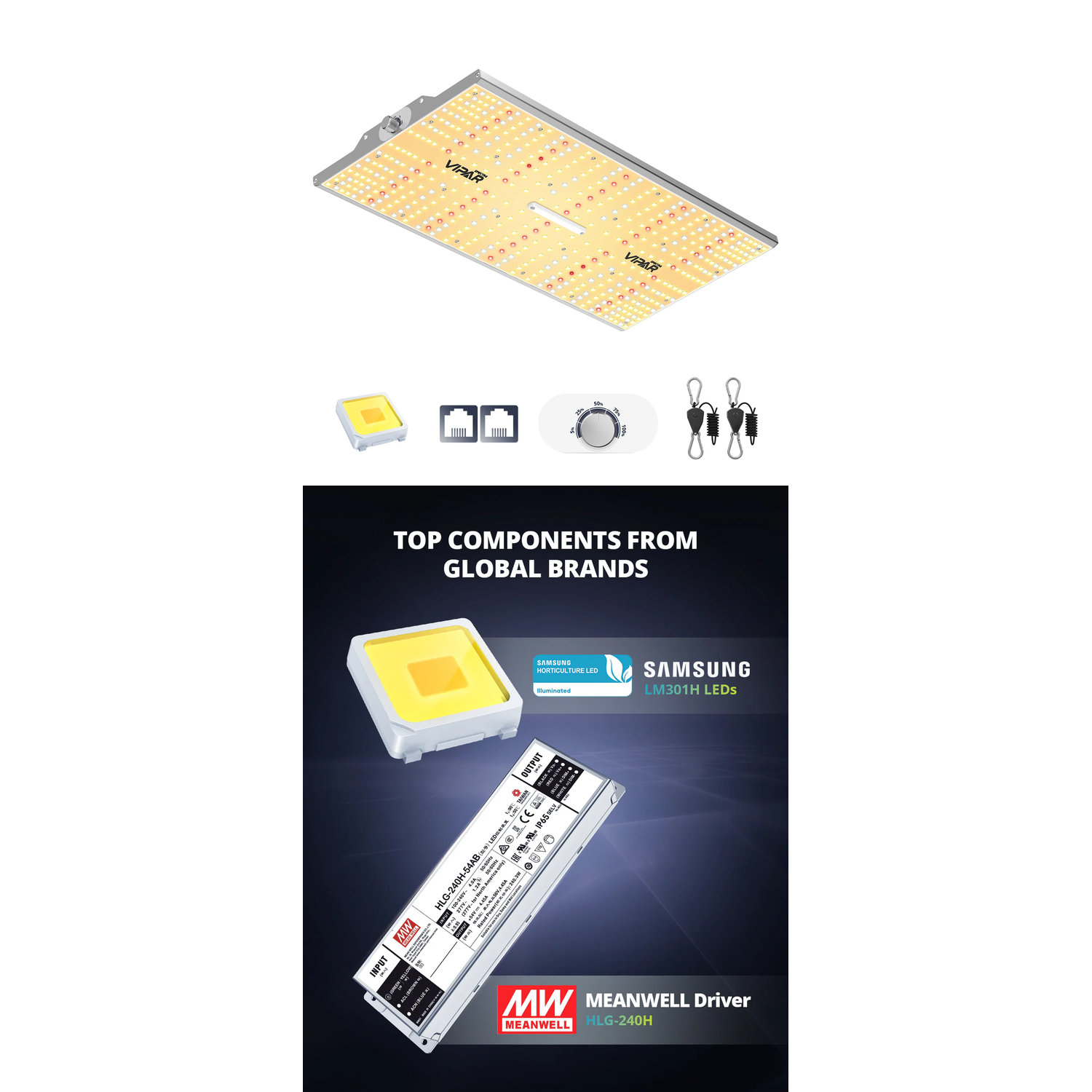 ViparSpectra XS2000 240W Infrared Full Spectrum LED Grow Light - Midwest Grow LLC