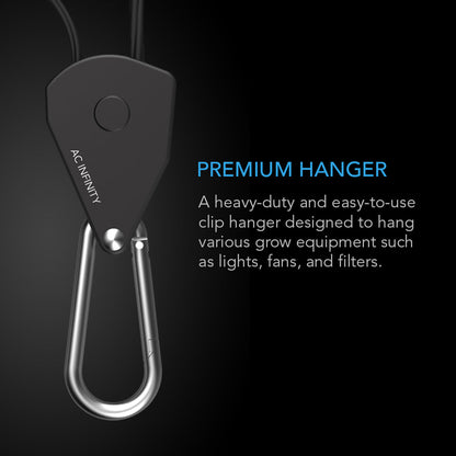 AC Infinity Heavy-Duty Adjustable Rope Clip Hanger, Two Pairs - Midwest Grow LLC