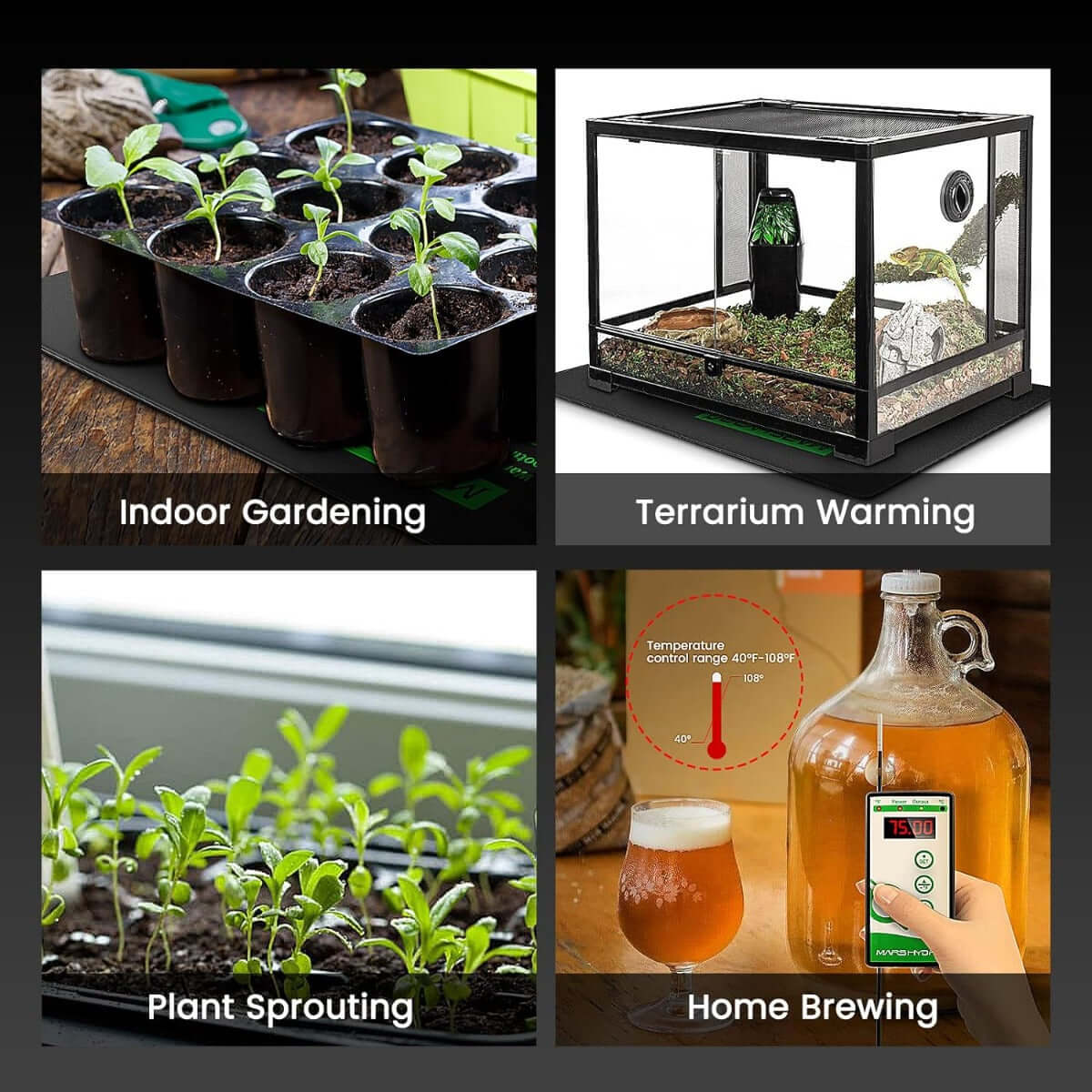 Mars Hydro 10'' x 20.75'' Seedling Heat Mat and Digital Thermostat Combo - Midwest Grow LLC