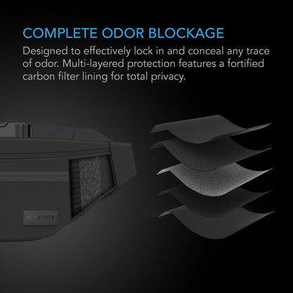 AC Infinity Smell Proof Belt Bag, Black, with 900D Nylon Fabric and Carbon Filter Lining - Midwest Grow LLC