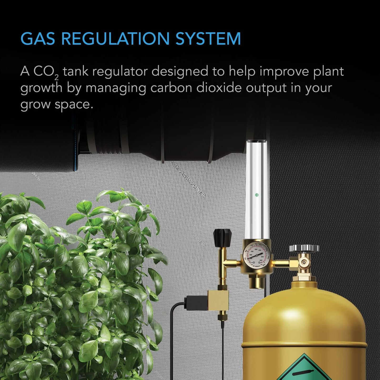 AC Infinity CO2 Regulator, Carbon Dioxide Monitor with Solenoid Valve and Gas Flow Meter - Midwest Grow LLC
