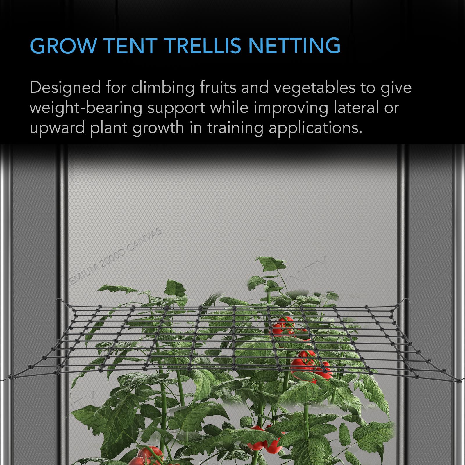 AC Infinity Grow Tent Trellis Netting, Flexible Elastic Cords, 4x4' - Midwest Grow LLC