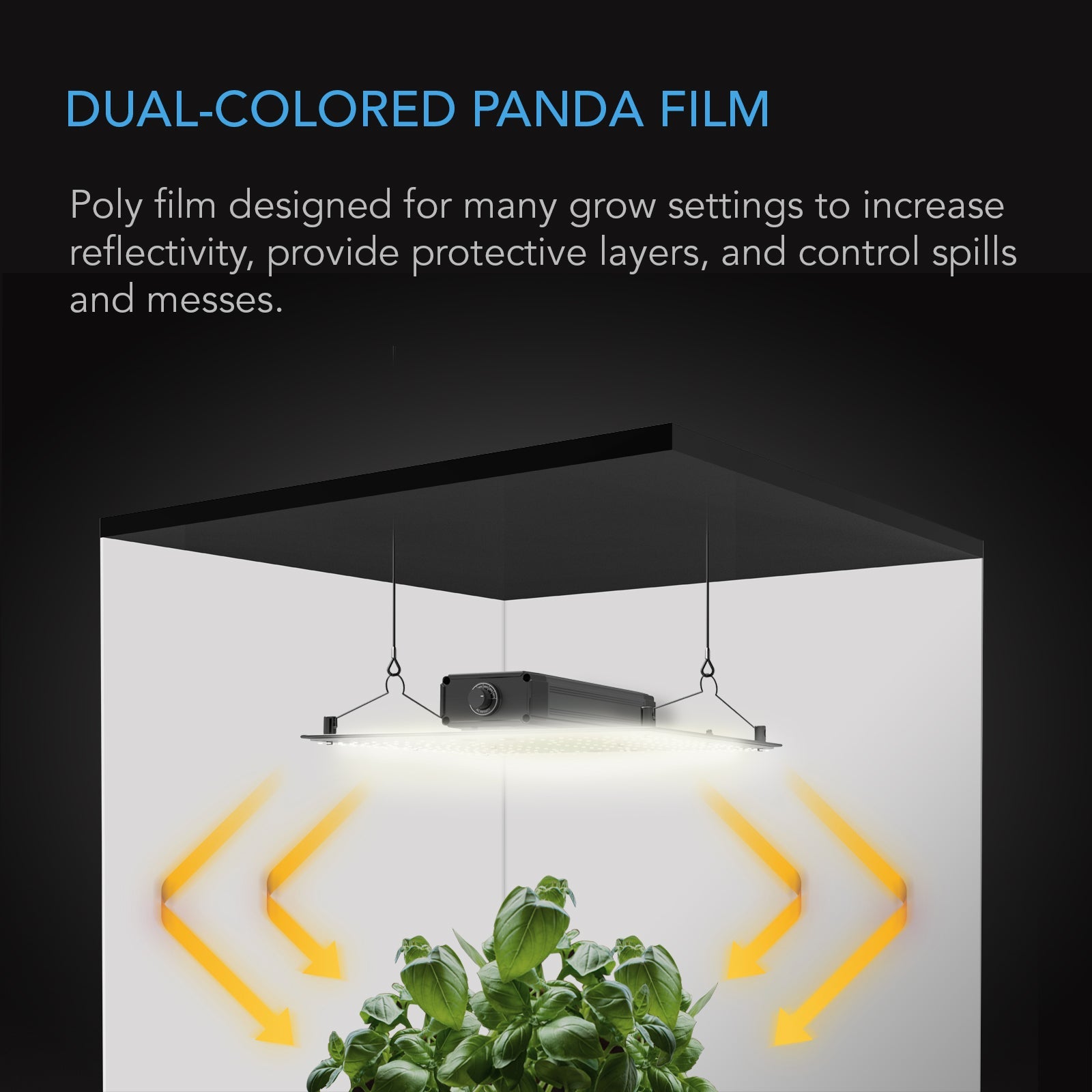 AC Infinity Black and White Panda Film, Waterproof Reflective Sheet, 10 x 50 ft. - Midwest Grow LLC