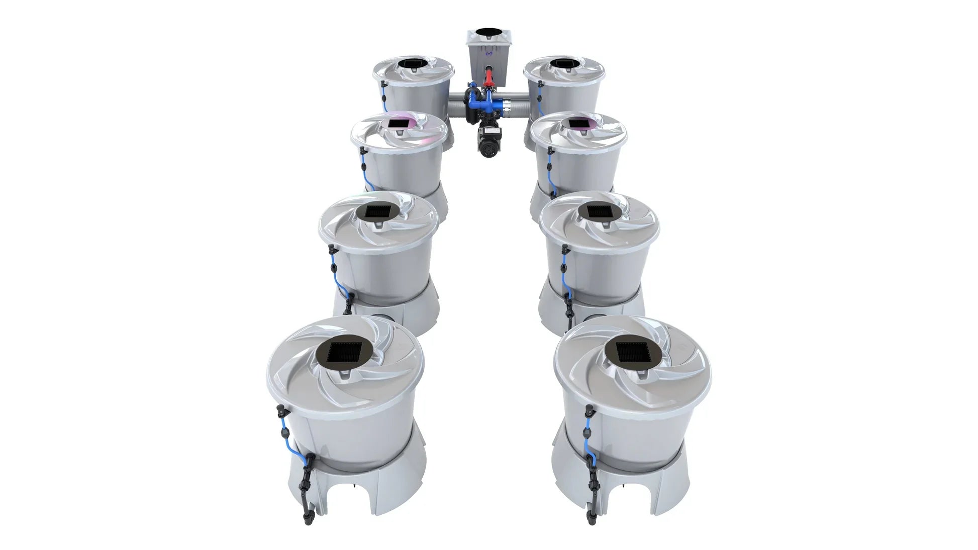 ALIEN Hydroponics V-SYSTEM 8 Pot 2 Row Kit - Midwest Grow LLC