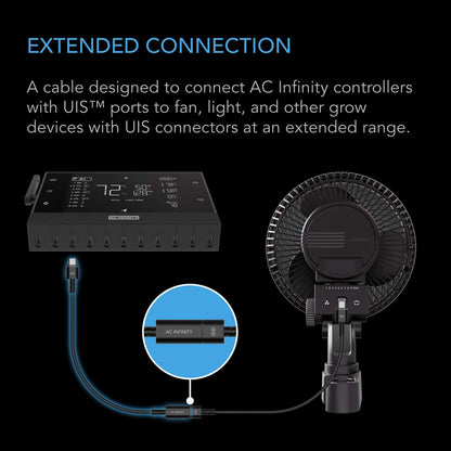 AC Infinity UIS Controller to Device Cable for Controller AI+, Controller 69 Pro and Pro+, Female to Male, 10 ft. - Midwest Grow LLC