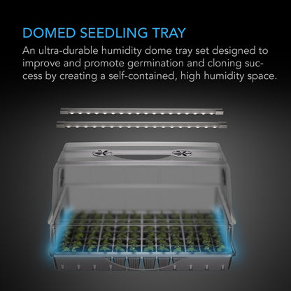 AC Infinity Humidity Dome, Germination Kit with LED Grow Light Bars, 6x12 Cell Tray