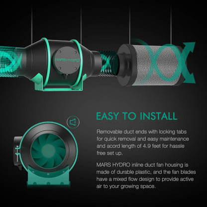 Mars Hydro 6" Inline Duct Fan with Temperature and Humidity Controller - Midwest Grow LLC