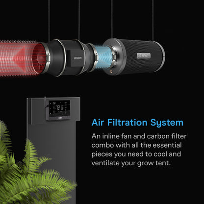 AC Infinity Air Filtration Kit PRO 6", Inline Fan with Smart Controller, Carbon Filter & Ducting Combo - Midwest Grow LLC