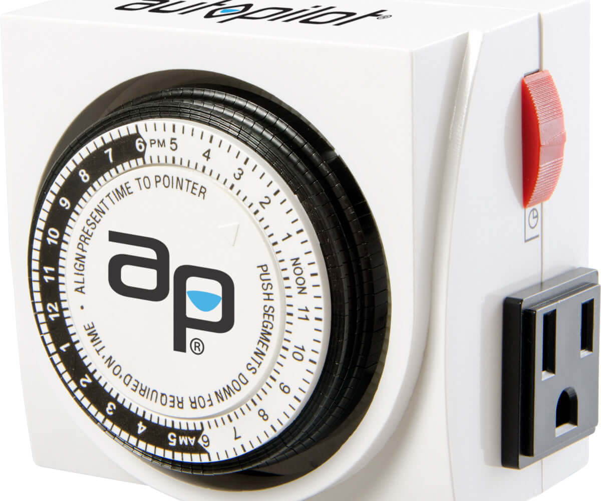 Autopilot Dual-Outlet Analog Grounded Timer, 1725W, 15A, 24 Hour
