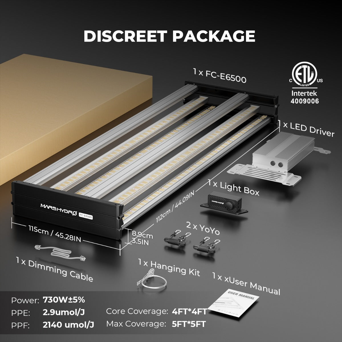 Mars Hydro FC-E6500 730W Bridgelux Commercial LED Grow Light - Midwest Grow LLC