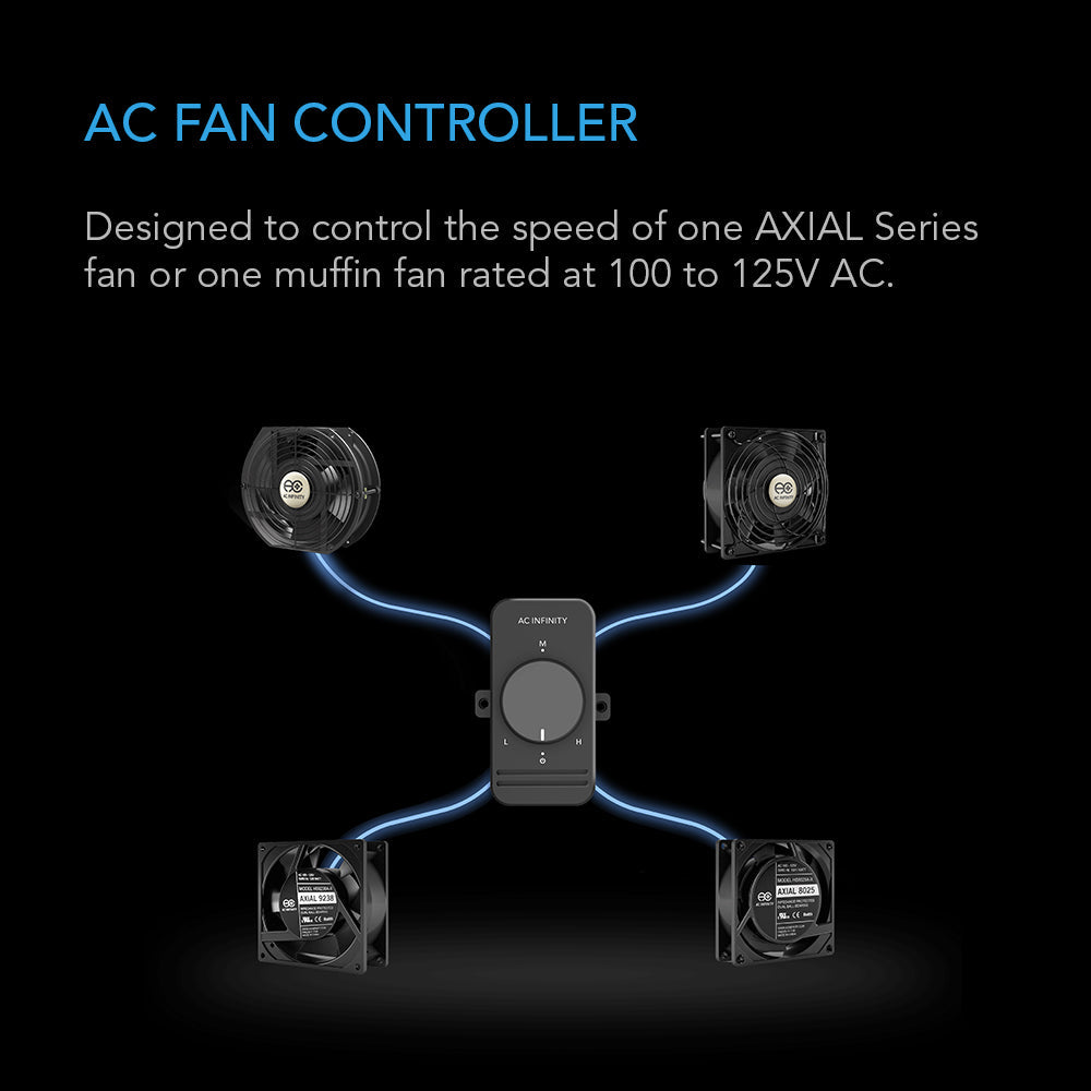 AC Infinity Fan Speed Controller for AC Axial Muffin Fans, Single - Midwest Grow LLC