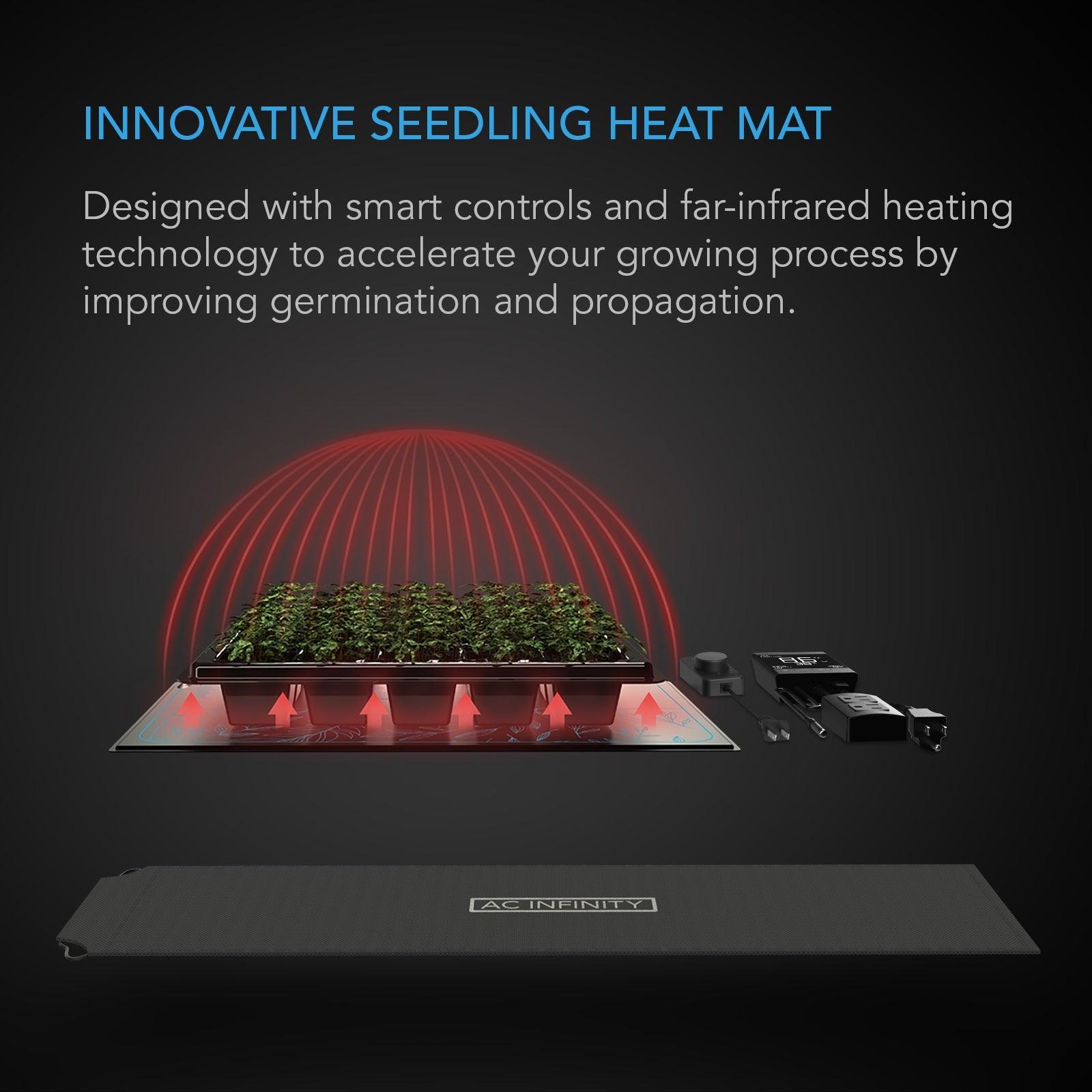 AC Infinity SUNCORE T1, Seedling Heat Mat, Digital Thermostat with Heat Controller, 3" x 20" - Midwest Grow LLC