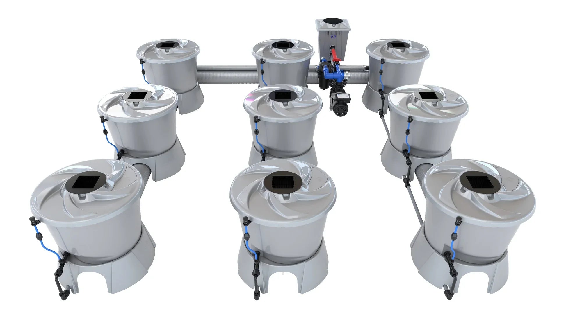 ALIEN Hydroponics V-SYSTEM 9 Pot 3 Row Kit - Midwest Grow LLC