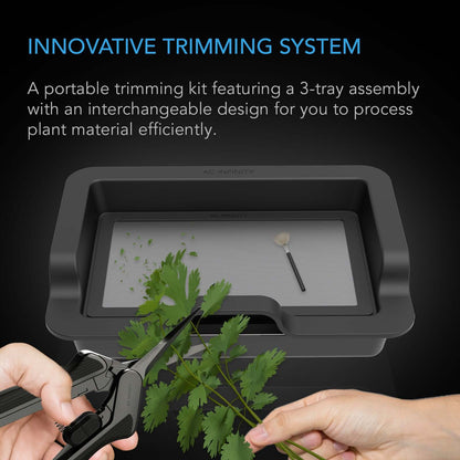 AC Infinity Large Trim Tray System, 3-Tray & 2-Screen Kit, Interchangeable and Ergonomic Design - Midwest Grow LLC