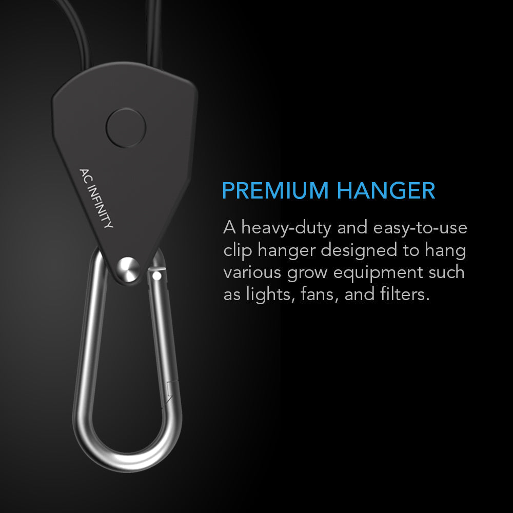 AC Infinity Heavy-Duty Adjustable Rope Clip Hanger, One Pair - Midwest Grow LLC