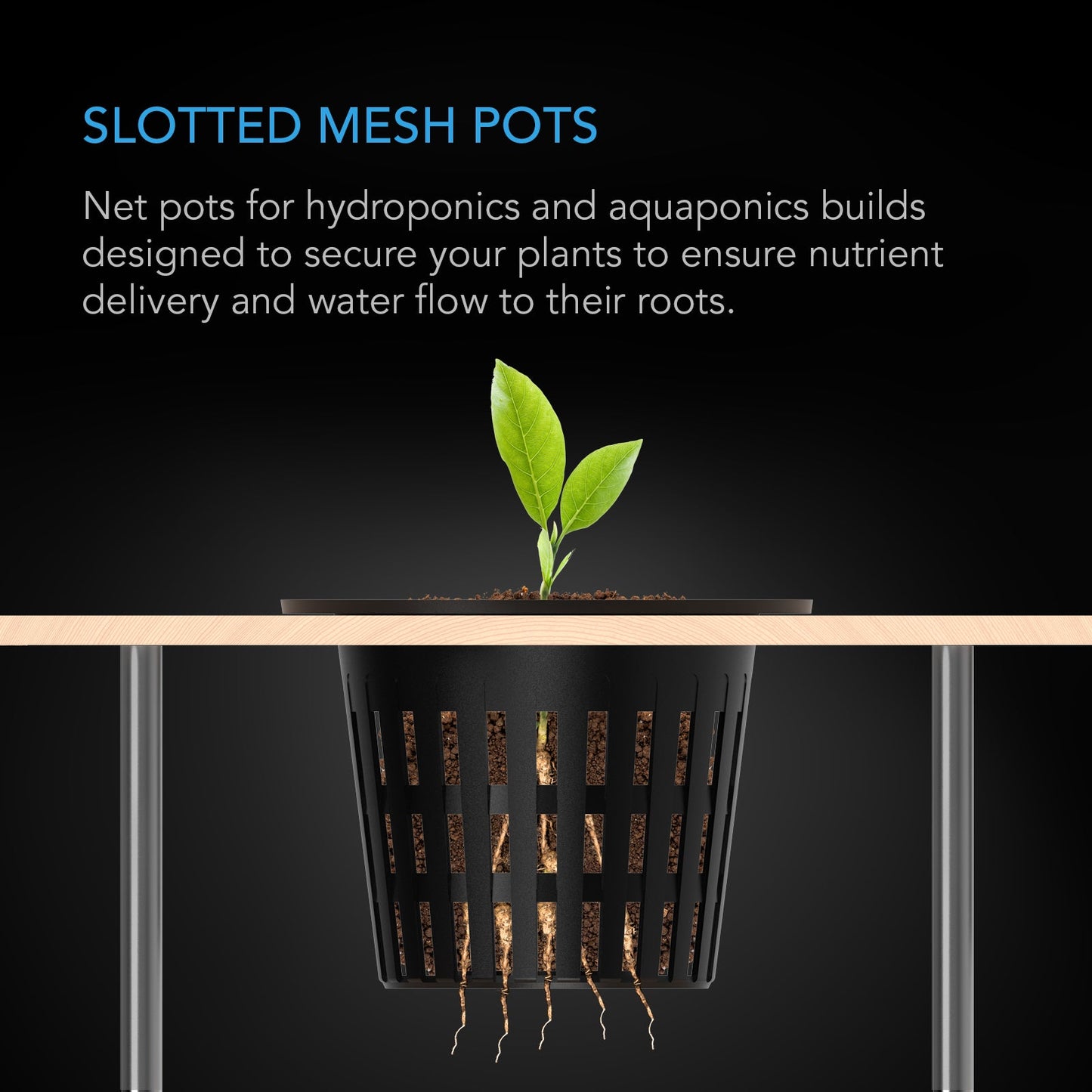 AC Infinity Mesh Net Cups, Slotted Pots with Wide Lips, 3-Inch, 25-Pack - Midwest Grow LLC