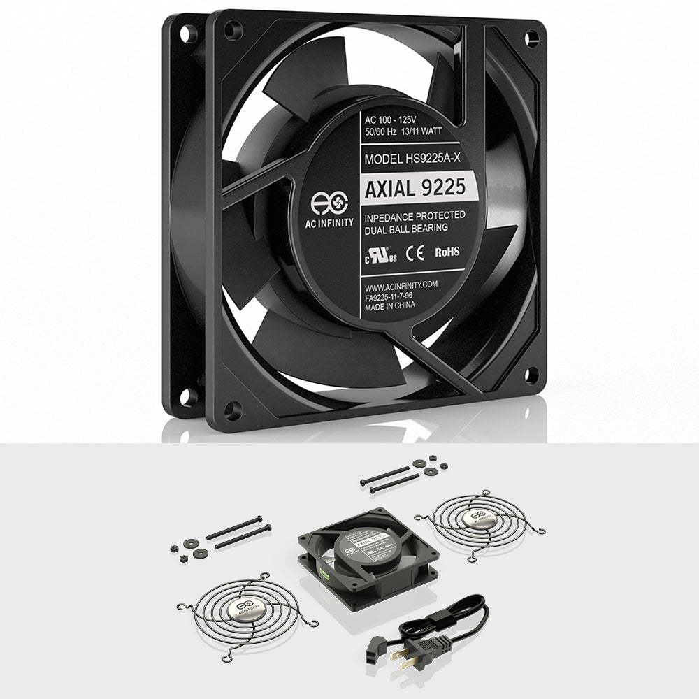 AC Infinity AXIAL 9225, Muffin 120V AC Cooling Fan, 92mm x 92mm x 25mm - Midwest Grow LLC