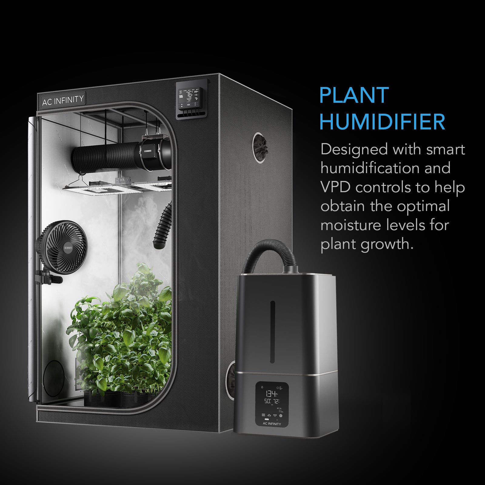AC Infinity CLOUDFORGE T7, Environmental Plant Humidifier, 15L, Smart Controls, Targeted Vaporizing - Midwest Grow LLC