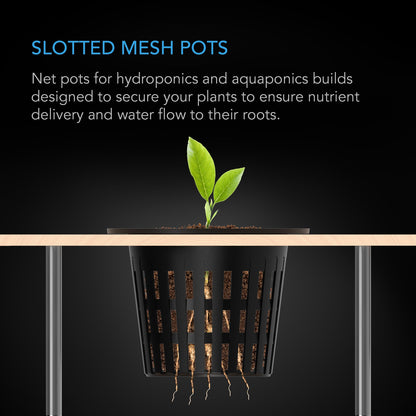 AC Infinity Mesh Net Cups, Slotted Pots with Wide Lips, 4-Inch, 25-Pack - Midwest Grow LLC